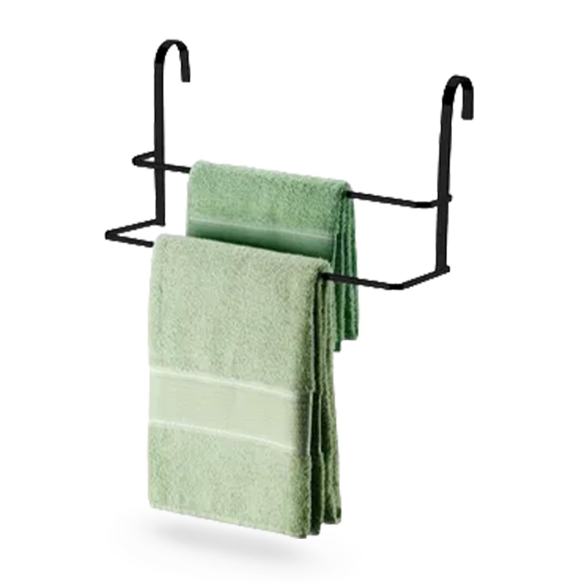 TOALHEIRO DE BOX DUPLO 45CM PRETO PERFEZIONE 1612PT
