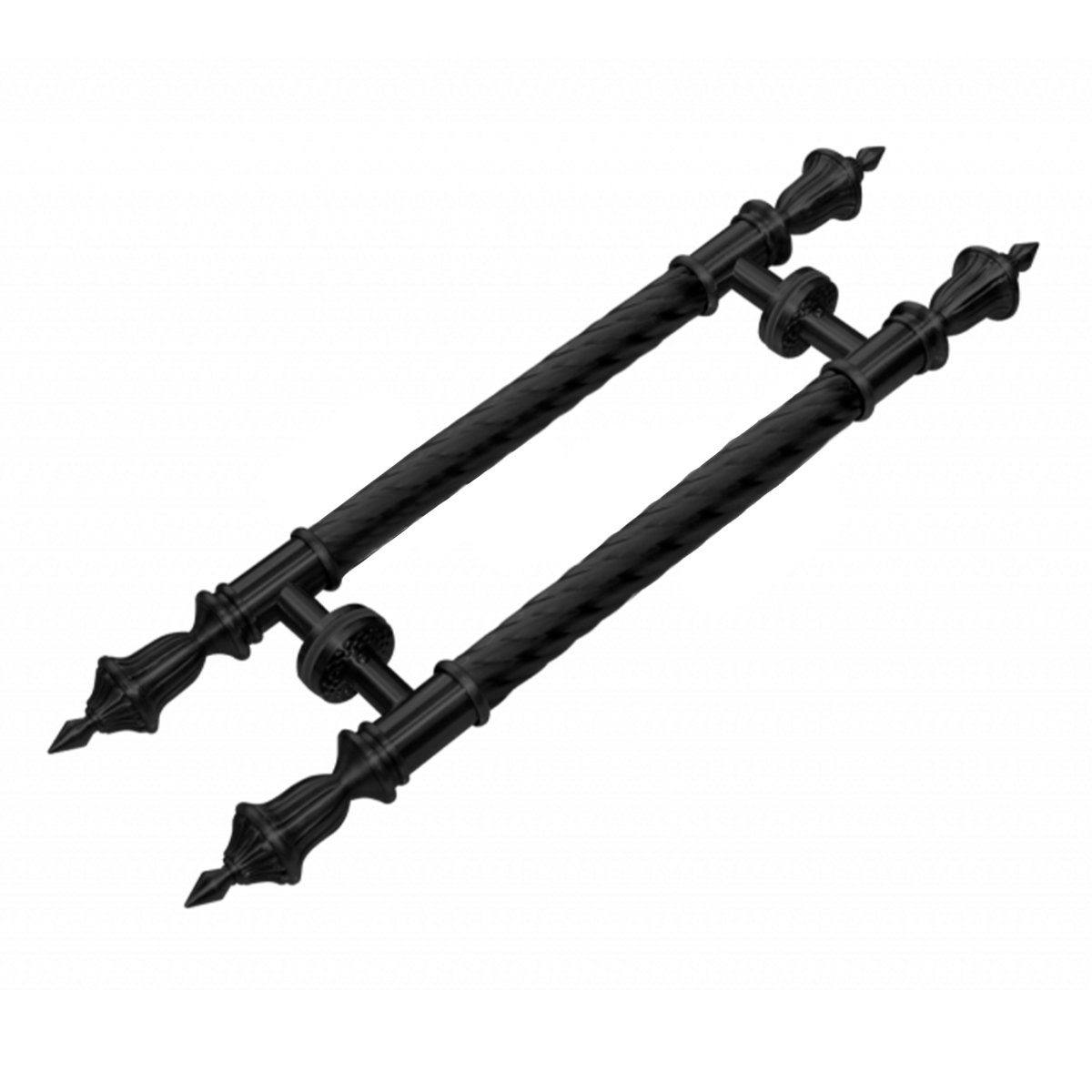 PUXADOR DUPLO LANÇA MAX-827 600MM PRETO FOSCO