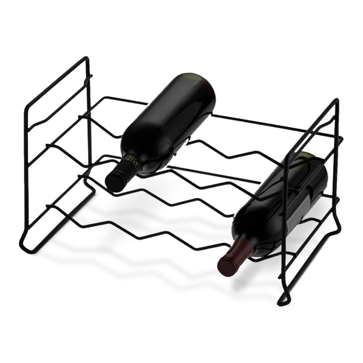 ADEGA EMPILHAVEL P/8 GARRAFAS PRETO FOSCO 0125