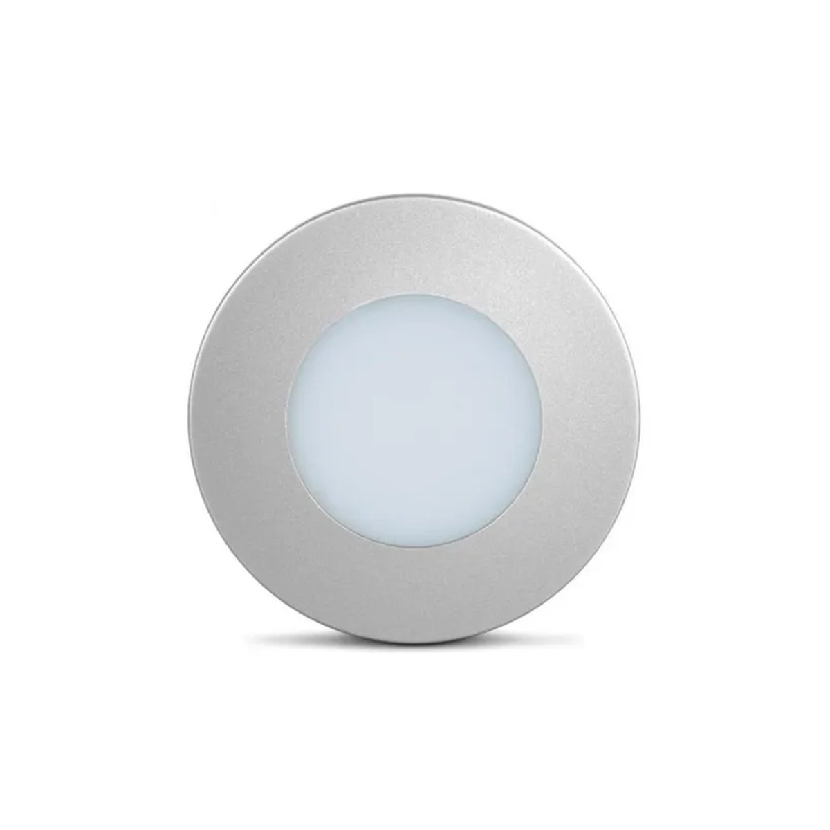 LUMINARIA POINT CIRCULAR 1,5W ALUMINIO 3000K QUENTE 110/220V