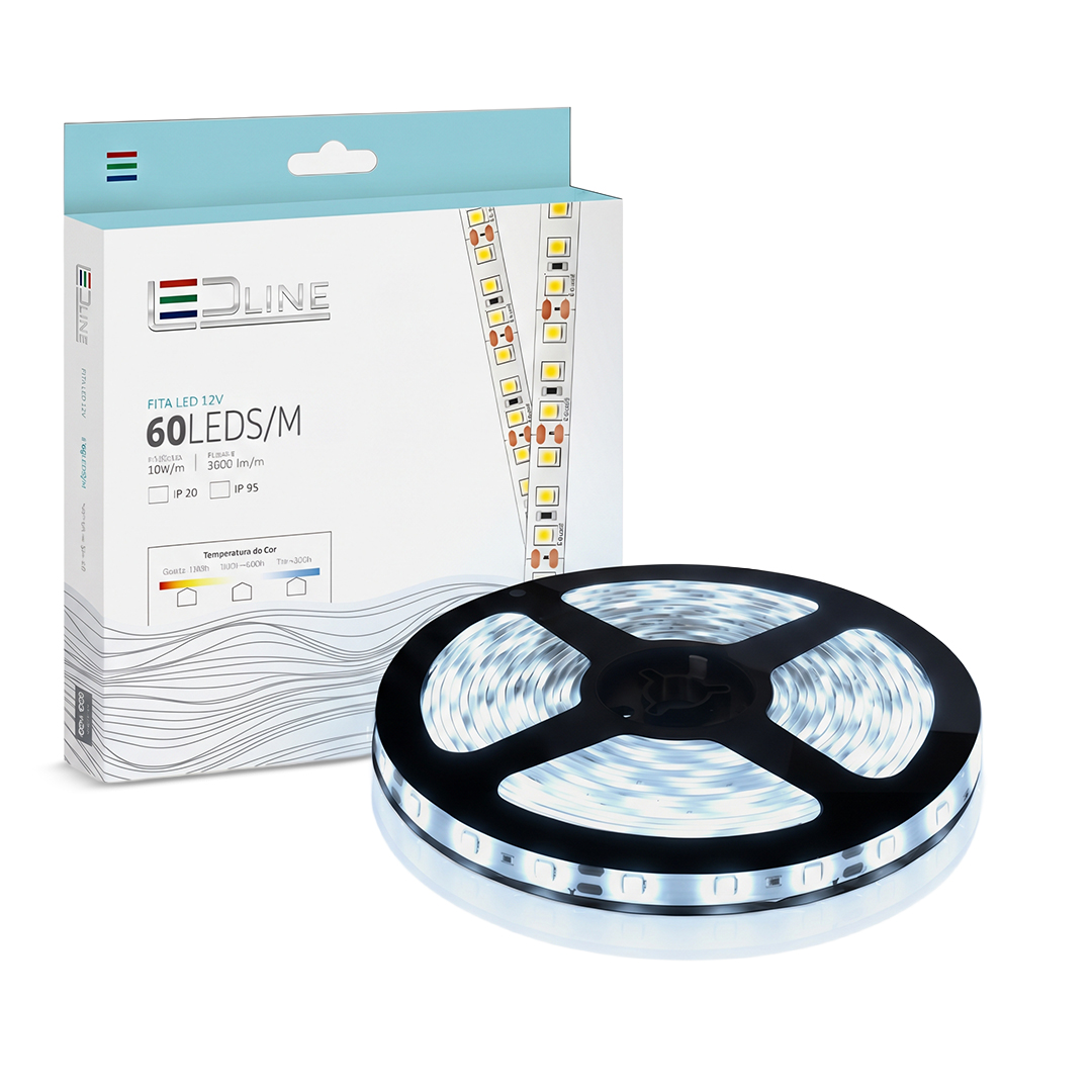 FITA LED 12V 6000K FRIA  60LED IP20 5MTS FT160 LEDLINE