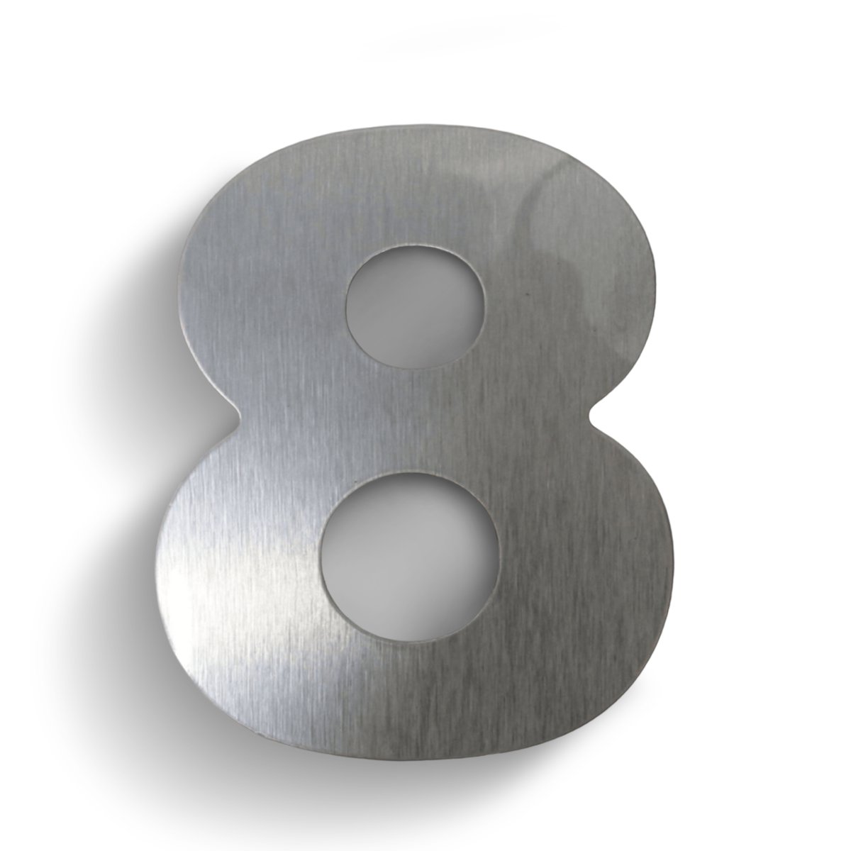 ALGARISMO ACM 3D AÇO ESCOVADO N.8