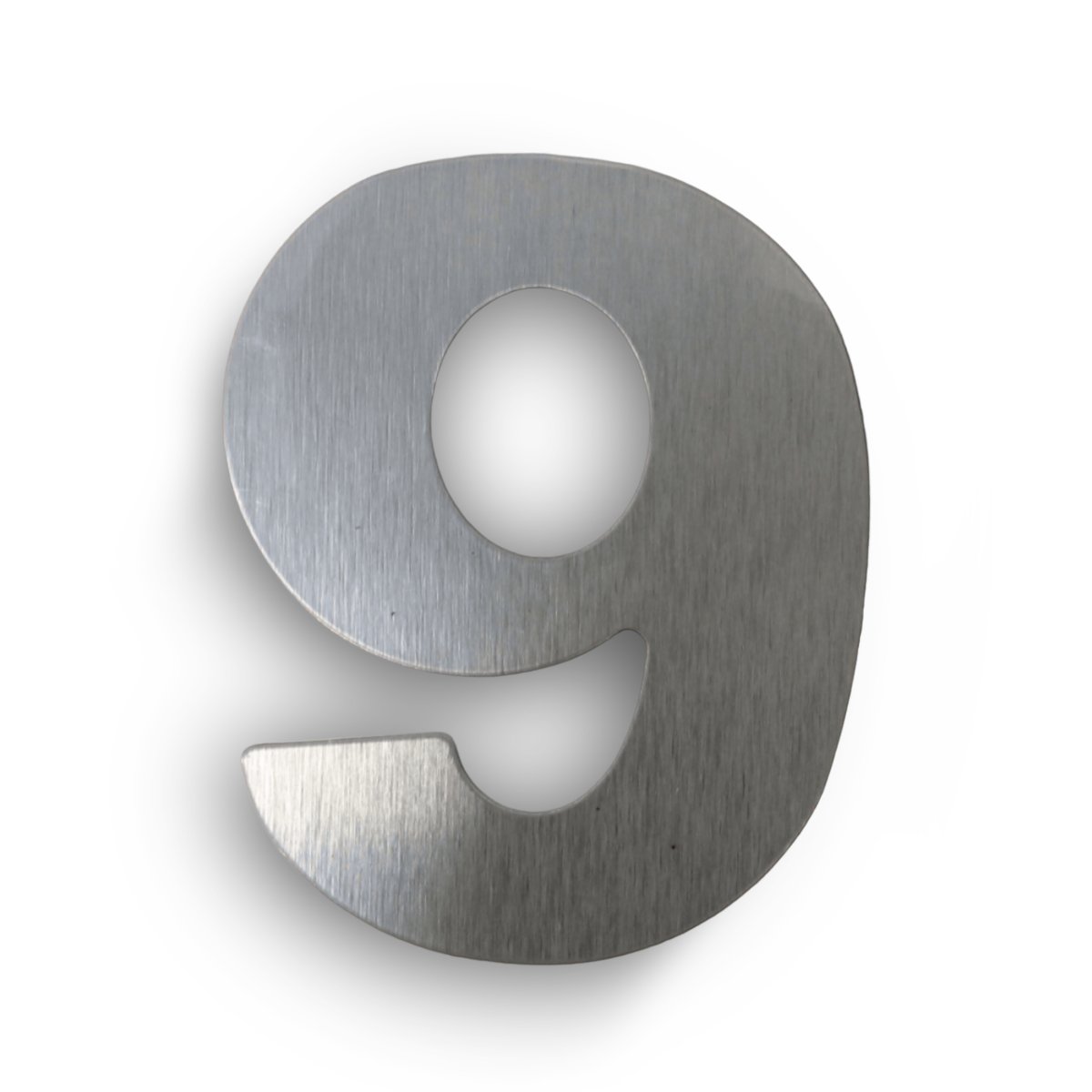 ALGARISMO ACM 3D AÇO ESCOVADO N.9