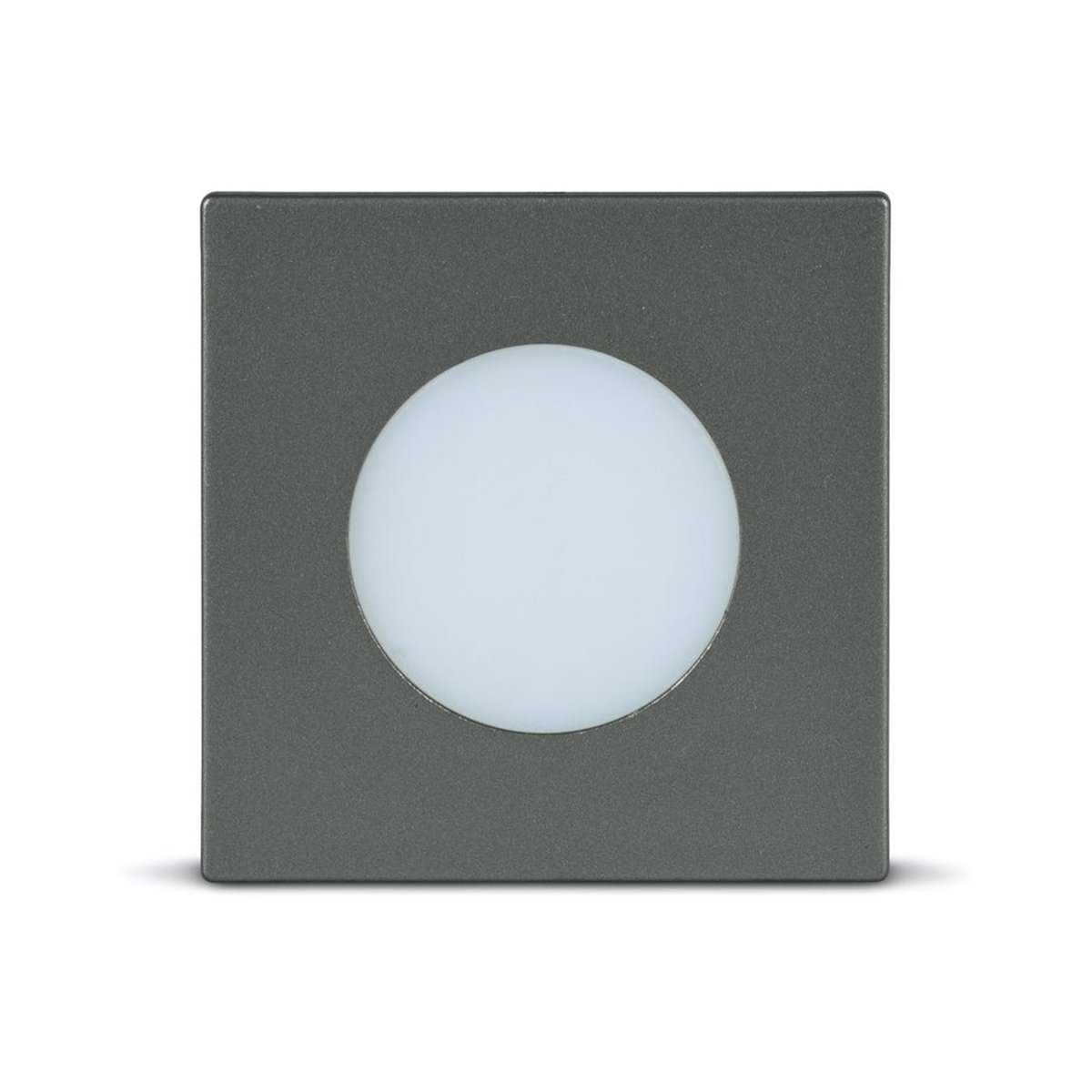LUMINARIA POINT QUADRADA 1,5W GRAFITE 3000K QUENTE 110/220V