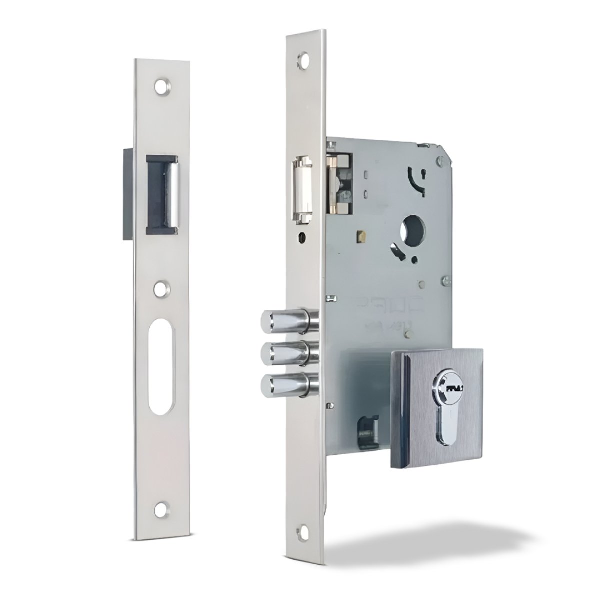 FECHADURA PADO ROLETE MAGNÉTICO RQ4 ESCOVADO 201-55R C/CIL.60MM