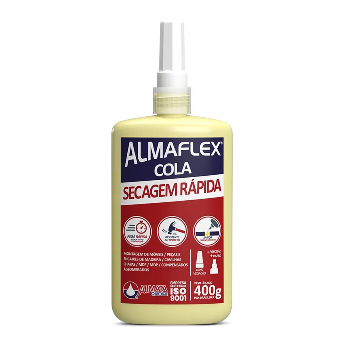 COLA BRANCA SECAGEM RAPIDA ALMAFLEX 400G