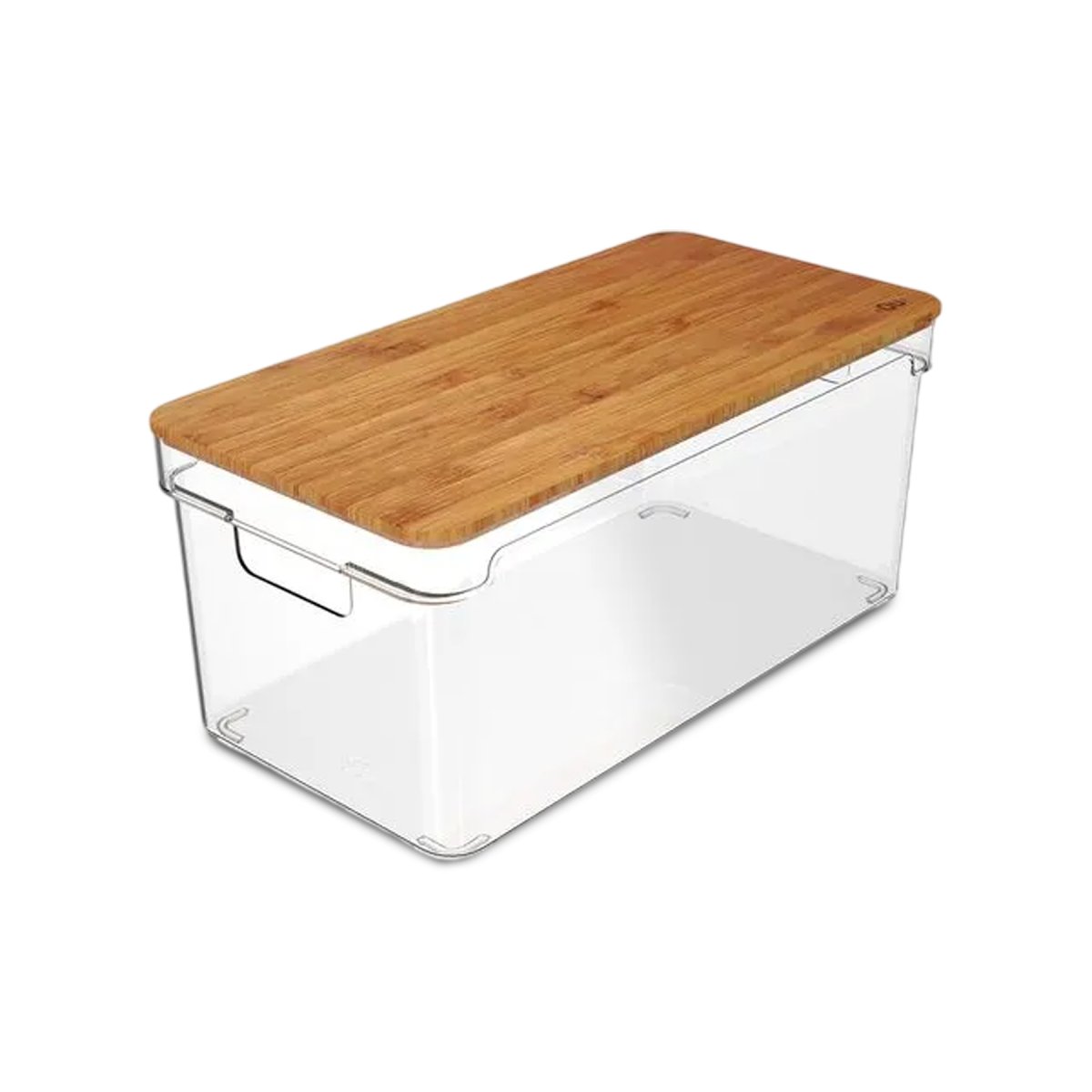 ORGANIZADOR CLEAR COM TAMPA DE BAMBU 15,5X30,5X13,5 NATURAL OC355NT