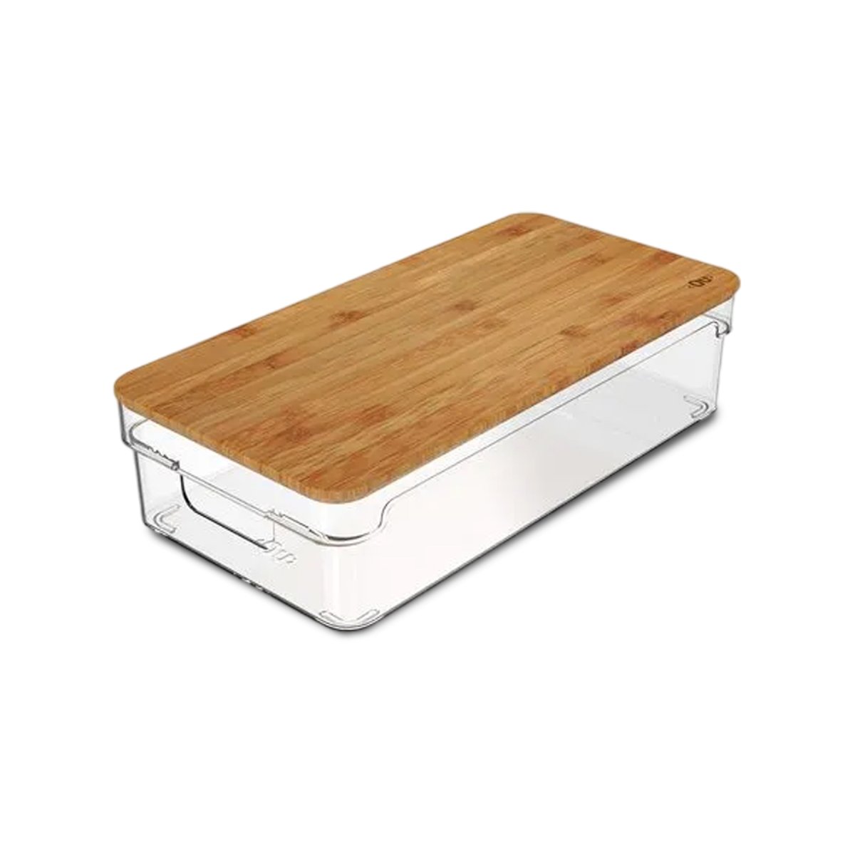 ORGANIZADOR CLEAR COM TAMPA DE BAMBU 15,5X30,5X7,5 NATURAL OC255NT