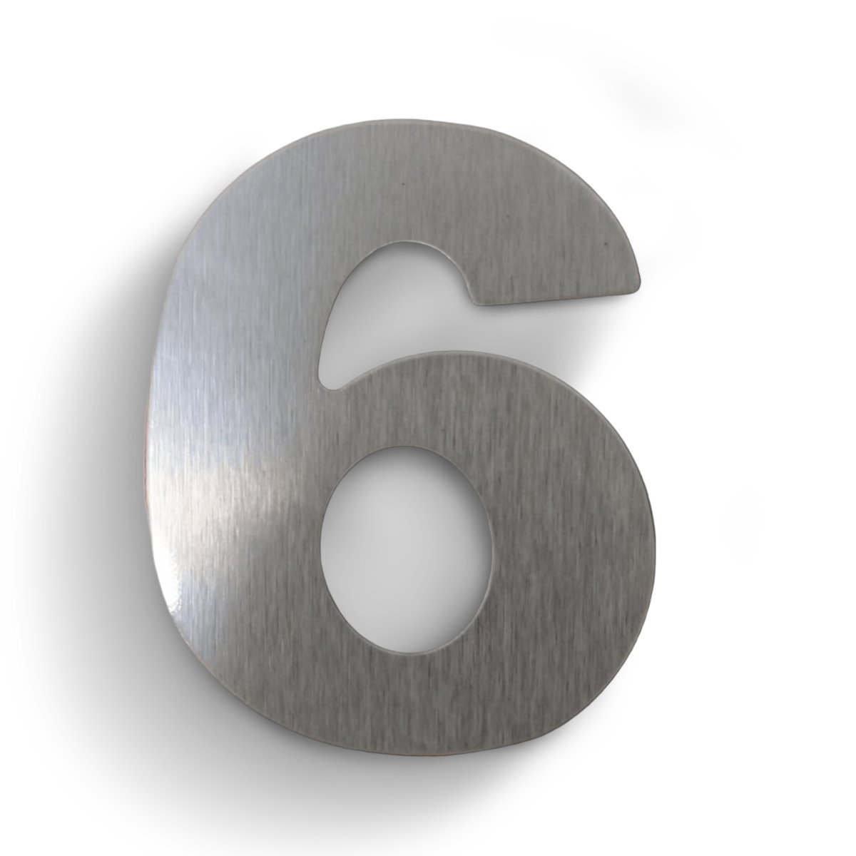ALGARISMO ACM 3D 12,5CM ACO ESCOVADO N.6