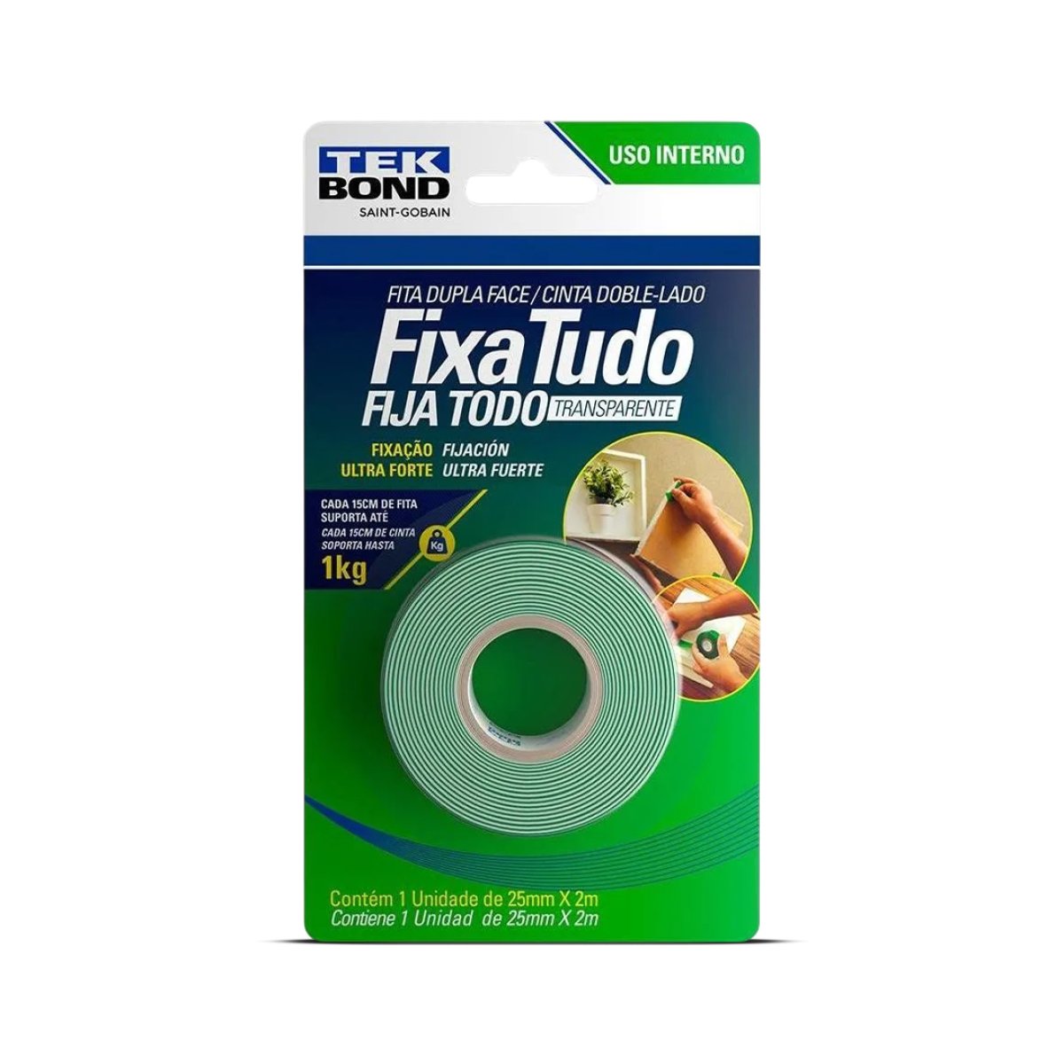 FITA DUPLA FACE INT TEKBOND 25MM X 2MT