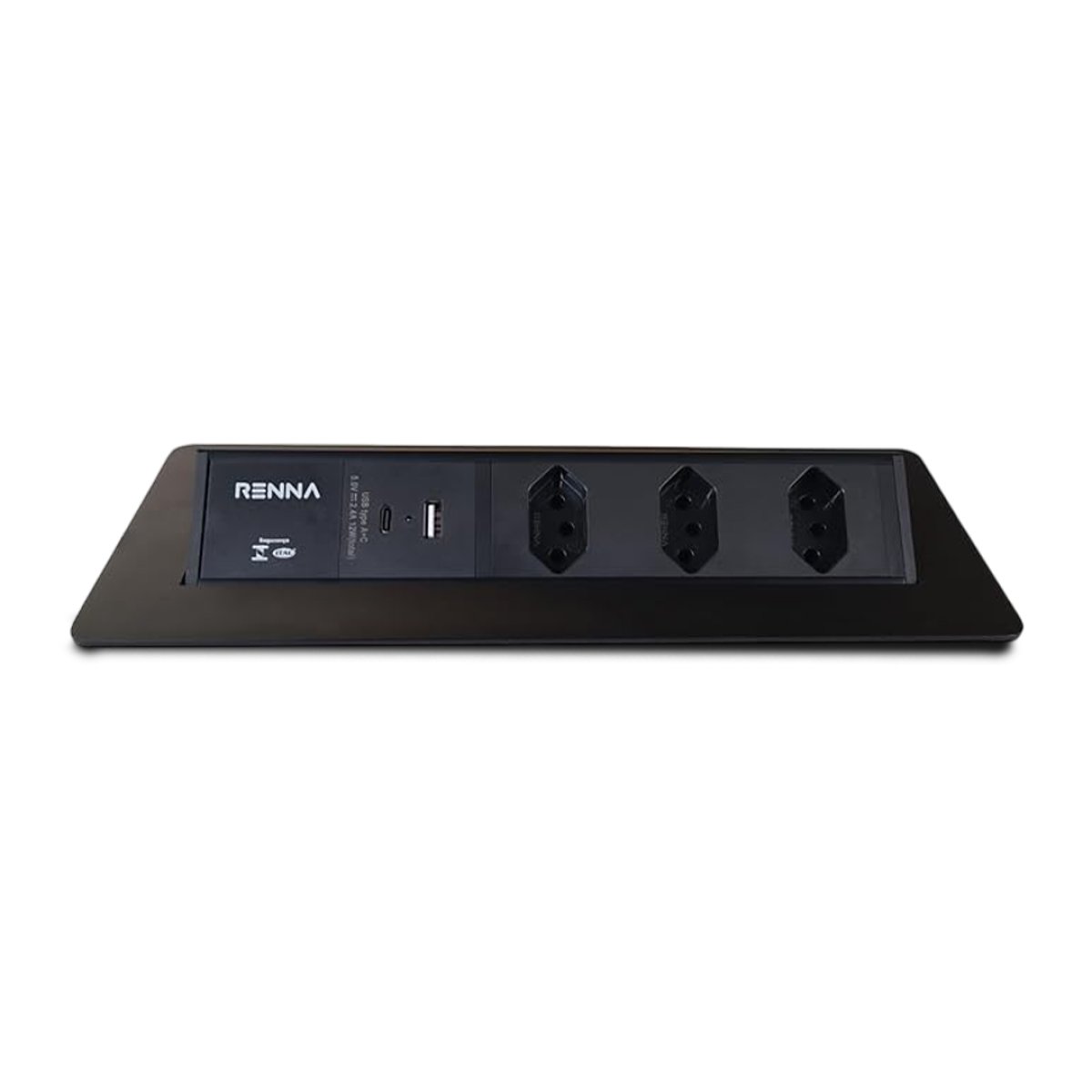 CAIXA DE TOMADAS PRETO 3T2USB