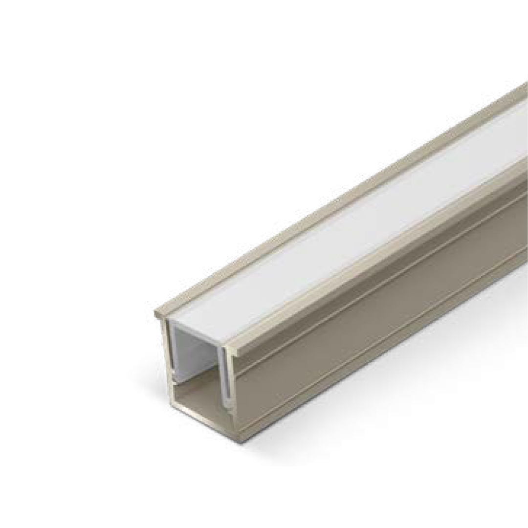 PERFIL ALUMINIO E DIFUSOR EMBUTIR MINIMA LIGHT INOX FOSCO 3MTS EBMLA