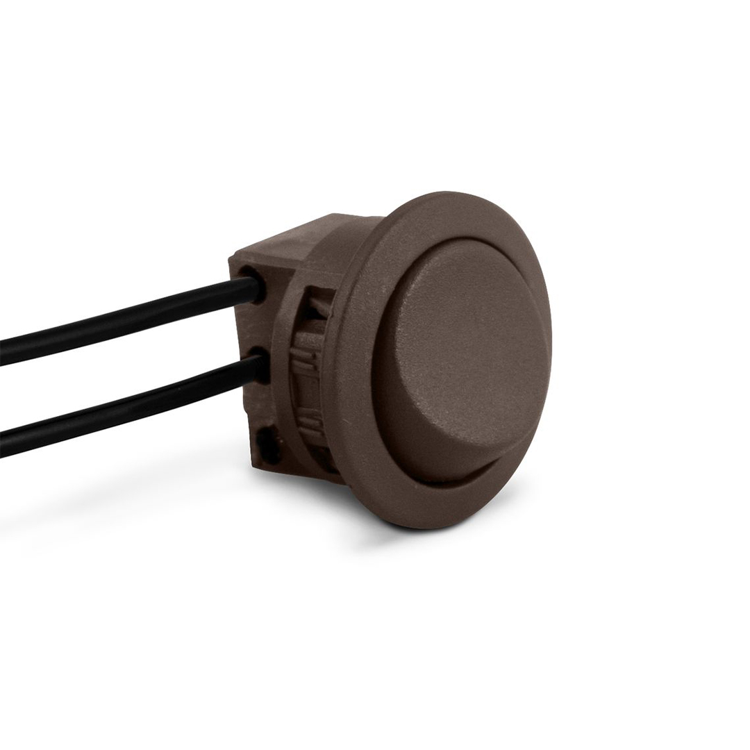 BOTAO INTERRUPTOR MARROM SIMPLES FIO LATERAL P/LUMINARIA LED