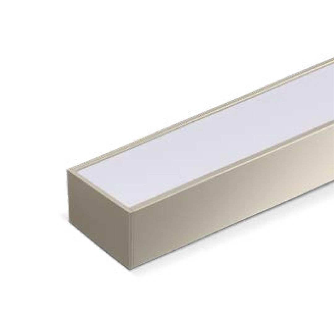 PERFIL ALUMÍNIO E DIFUSOR SOBREPOR RIP INOX FOSCO 3MTS