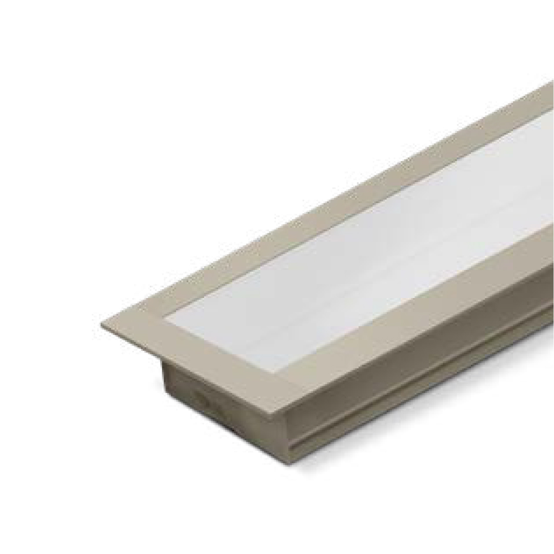 PERFIL ALUMÍNIO E DIFUSOR EMBUTIR EBA INOX FOSCO 3MTS