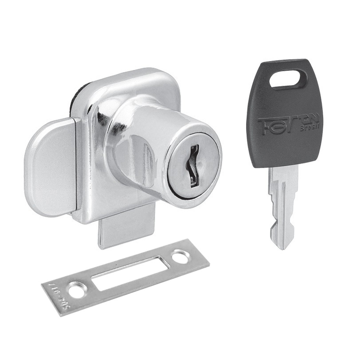 FECHADURA FGV PORTA DE VIDRO DUPLO NIQUELADA