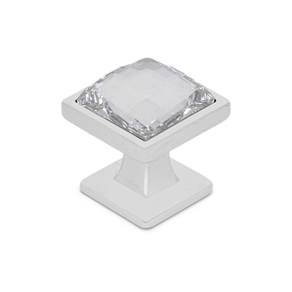 PUXADOR GARDÊNIA 25MM BRANCO/CRISTAL