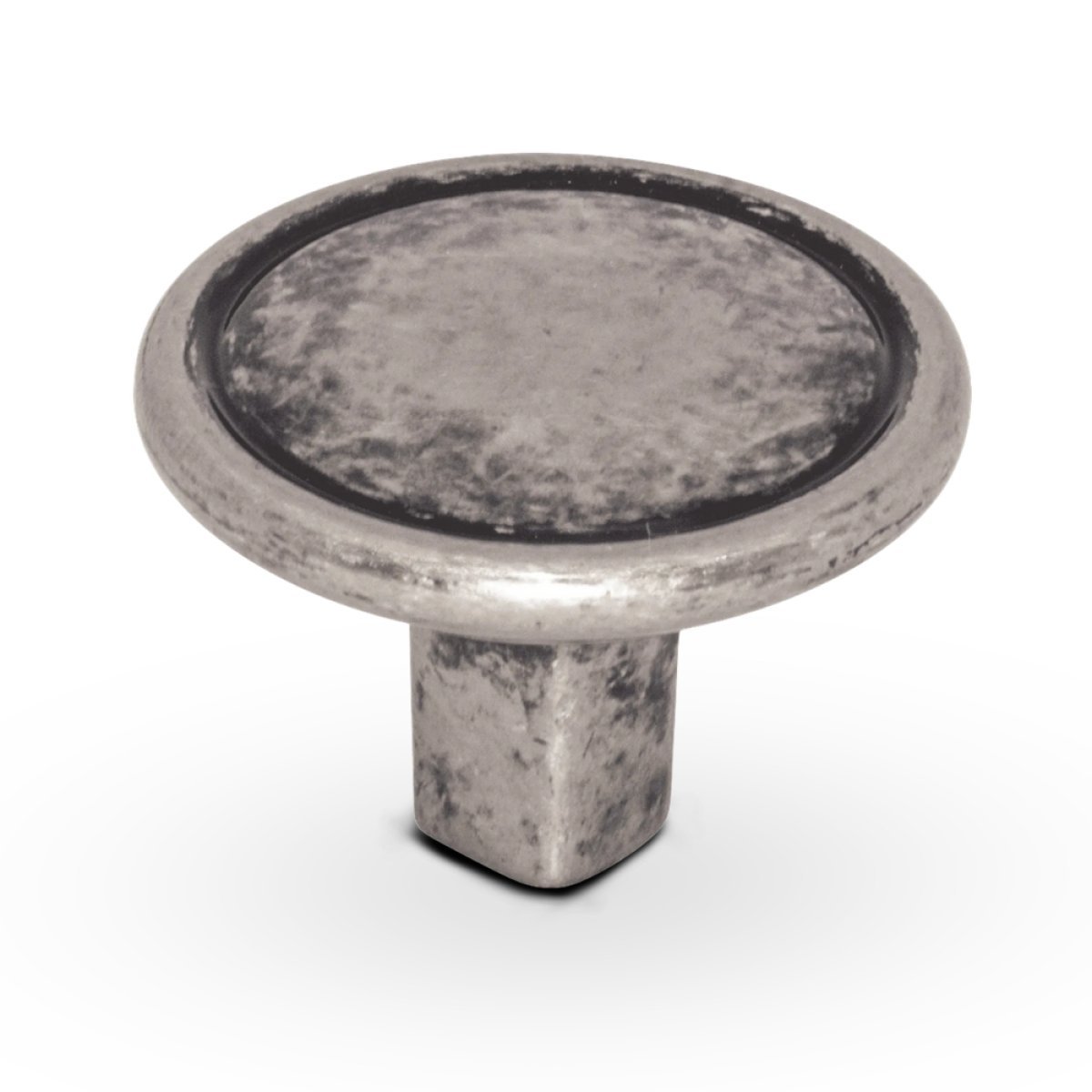 PUXADOR GRENADE PRATA VELHO TAMBORADO FOSCO
