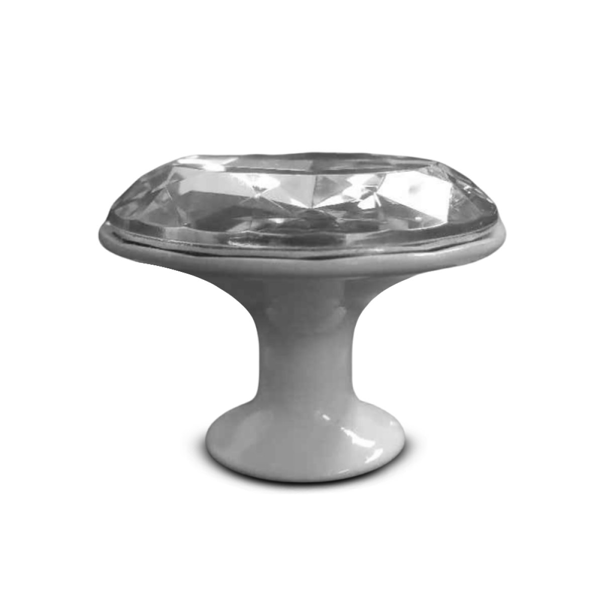 PUXADOR LAVANDA 36MM BRANCO/CRISTAL
