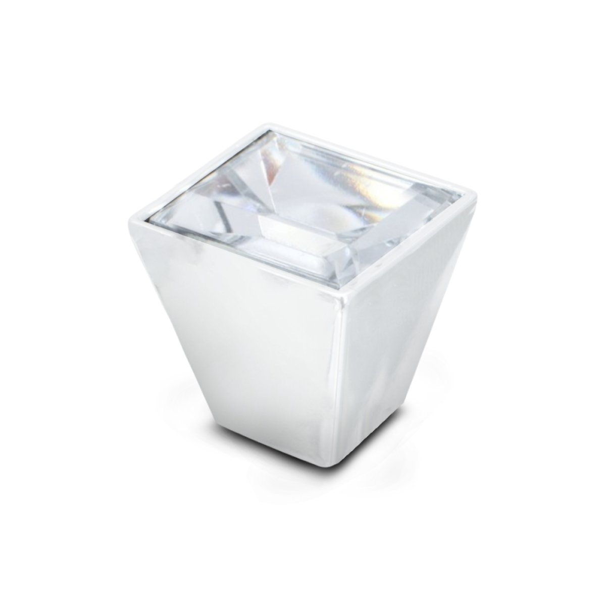 PUXADOR MINI ACRÍLICO BRANCO/CRISTAL