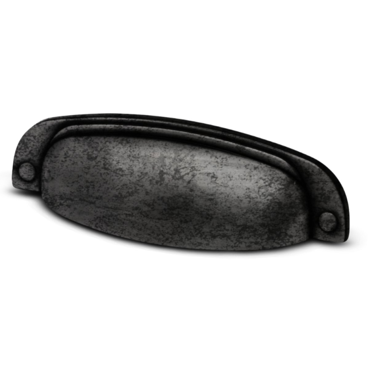 PUXADOR QUEBEC 96MM PRATA VELHO TAMBORADO FOSCO