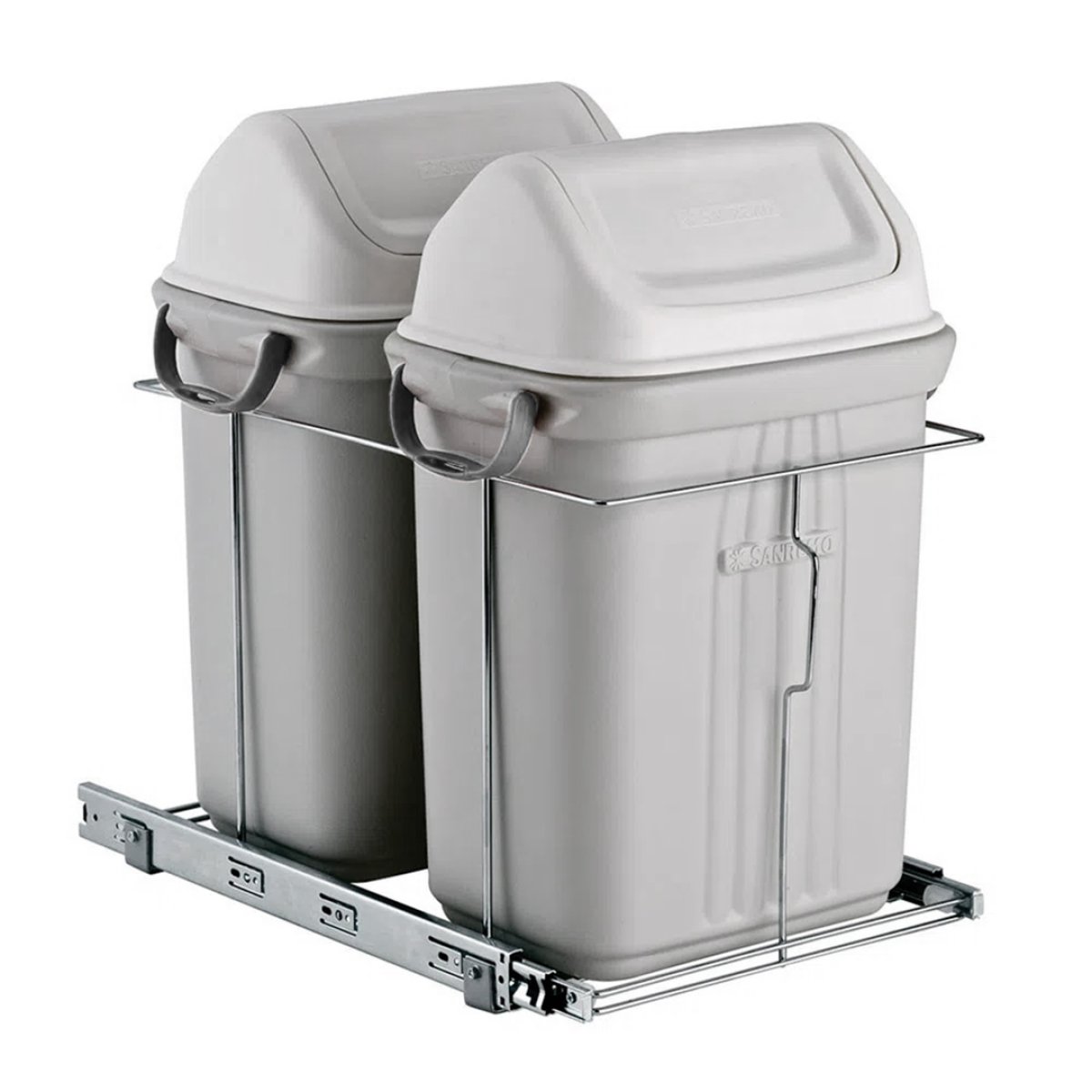 LIXEIRA DESLIZANTE DUPLA S/BLIND. SLIM C/CESTO 19L 2701