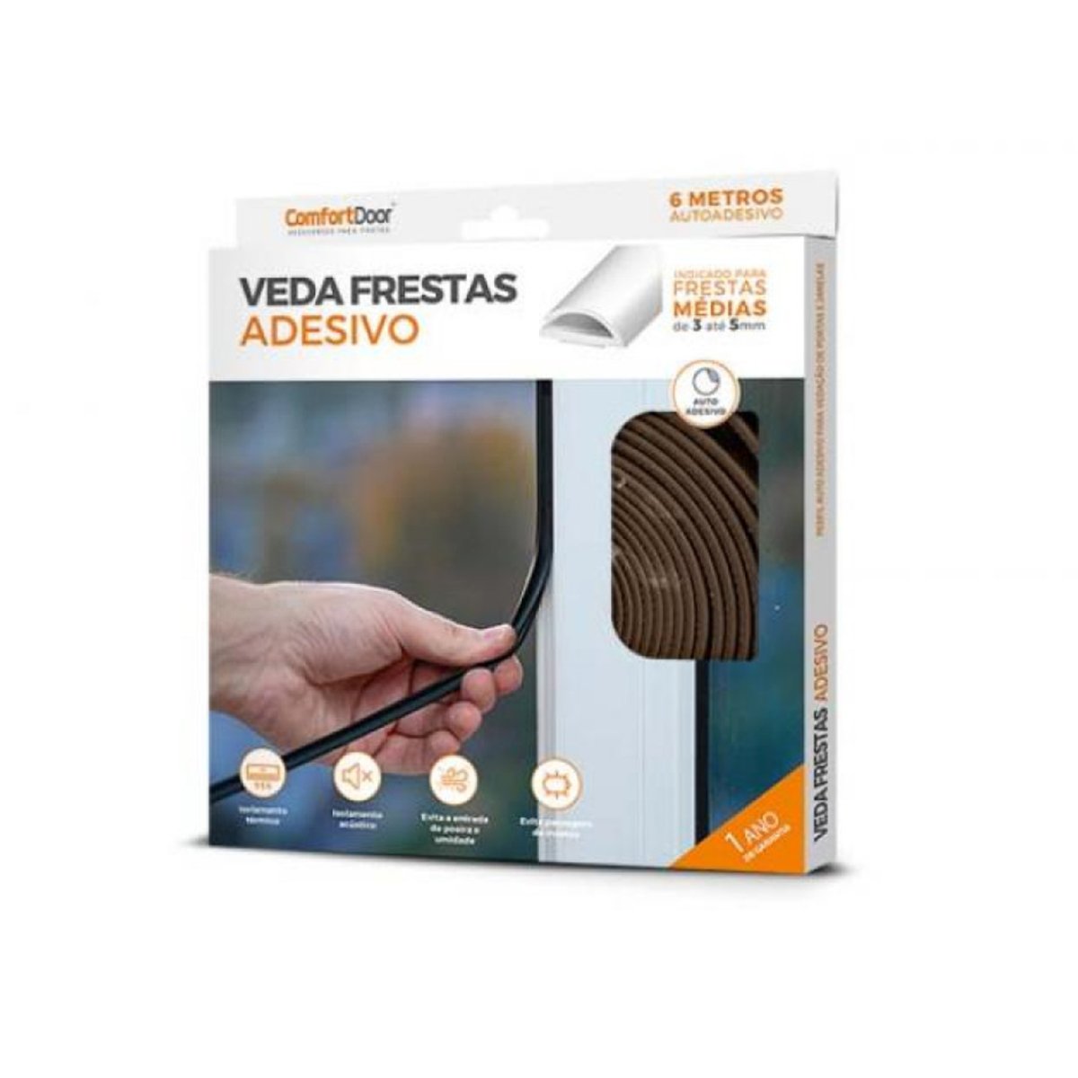 VEDA FRESTAS ADESIVO 4X8 MARROM 6MTS
