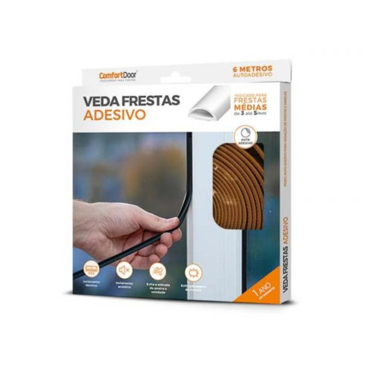 VEDA FRESTAS ADESIVO 4X8 MARROM CLARO 6MTS