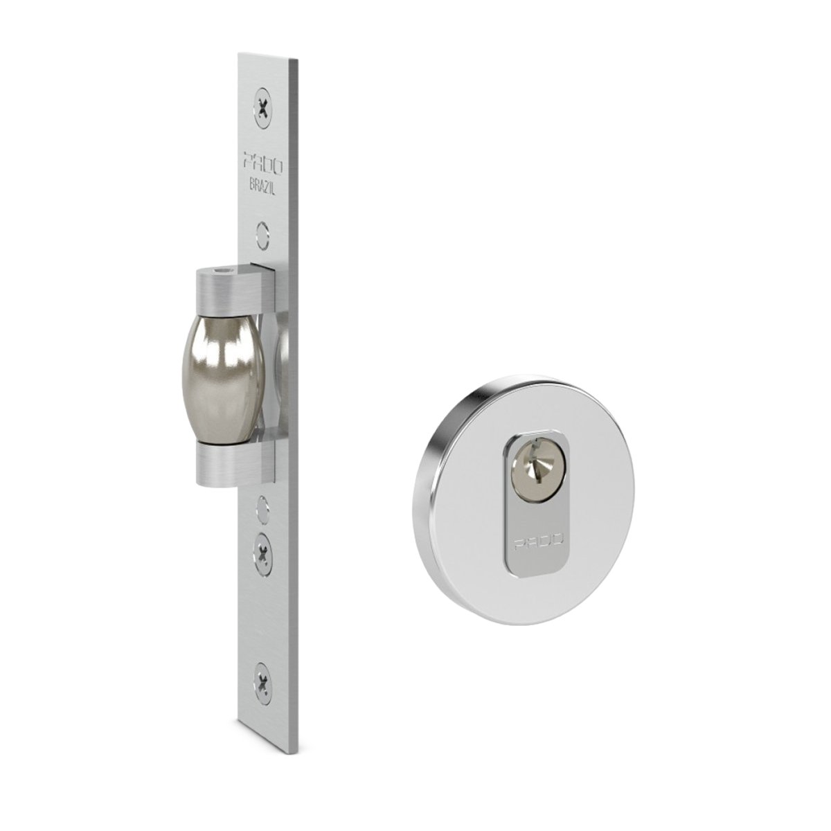 FECHADURA PADO TRAVA PIVOTANTE RR2 INOX ESCOVADO