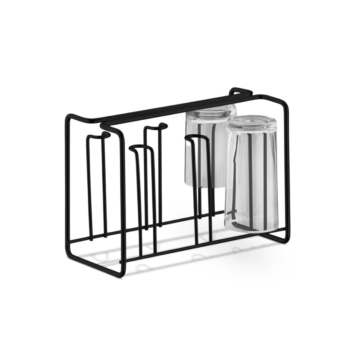 SUPORTE PARA 6 COPOS PRETO 1190PT