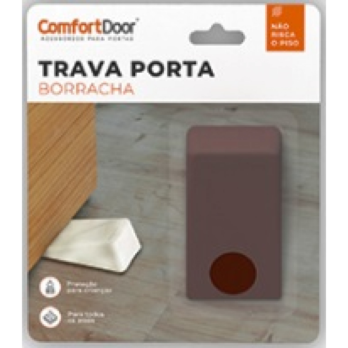 TRAVA PORTA BORRACHA MARROM